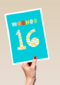 Verjaardagskaart woohoo 16 tiener jongen