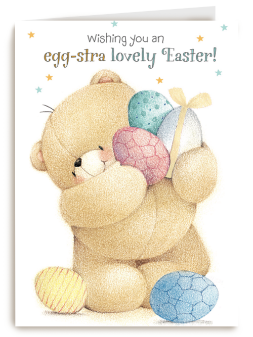 wishing you an egg stra lovely easter forever friends kaart