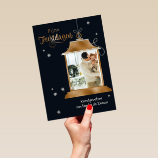 Kerst Fotokaart Lantaarn