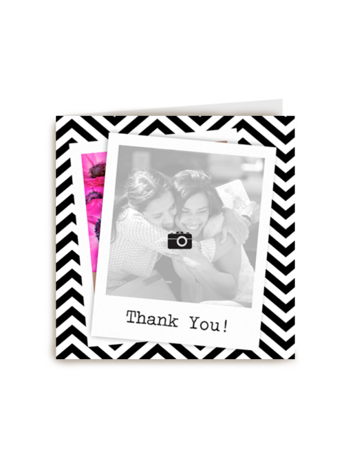 fotokaart standaar zwart wit thank you