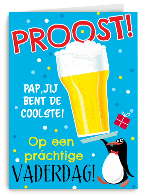 vaderdag kaart pinguin proost