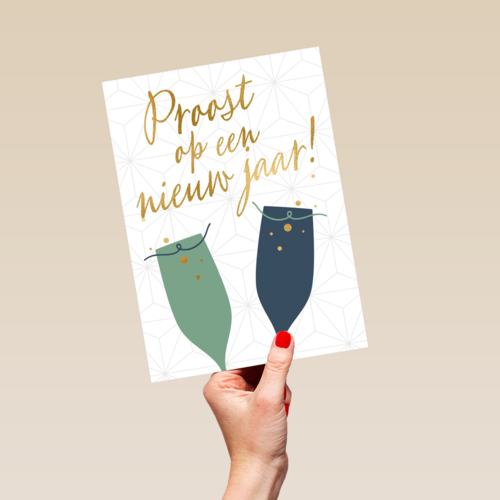 nieuwjaarskaart zakelijk proost op een nieuw jaar