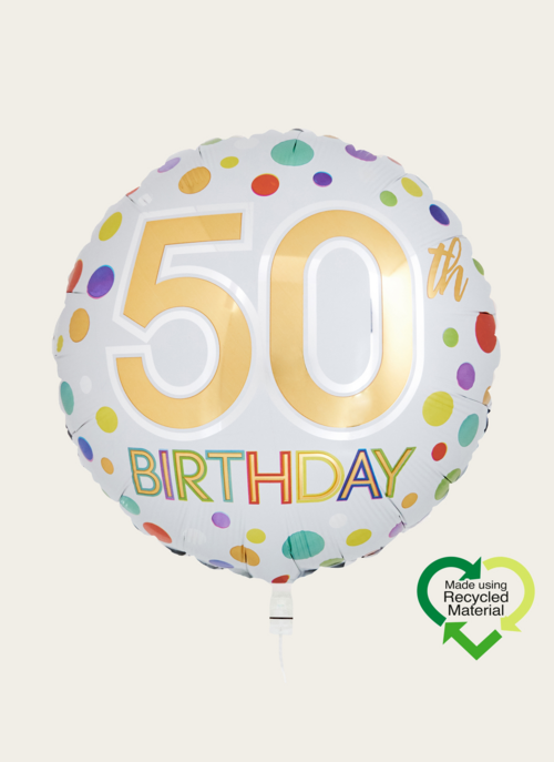 Hallmark Ballon 50 Birthday Multi Eco &VerticalLine;  Cadeau Cijferballonnen &VerticalLine;