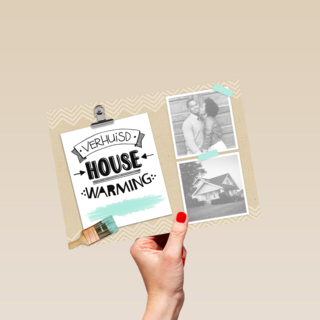 verhuisd housewarming kaart met verfkwast