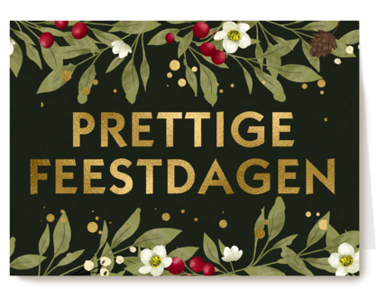 Kerstkaart klassiek prettige feestdagen