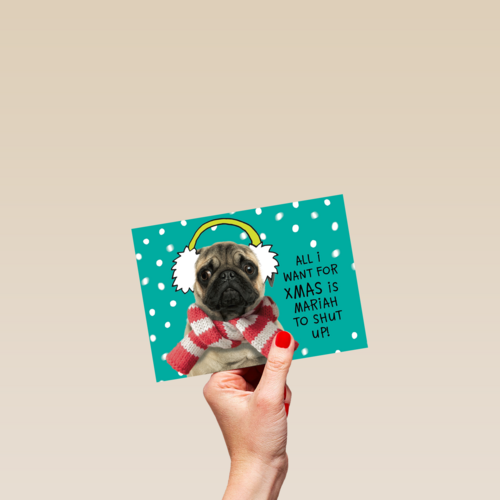 kerstkaart all i want for xmas is mariah