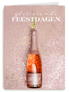Kerstkaart glitterende feestdagen 2023