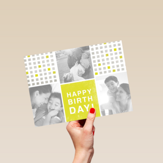 fotokaart liggen happy birthday drie fotoos