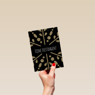 zakelijke kerstkaart met gouden ijskristal