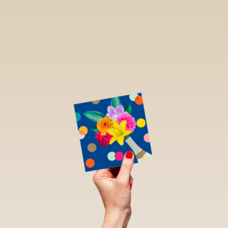 Felicitatiekaart champagne met bloemen