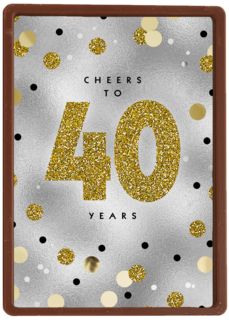 Verjaardagskaart leeftijden 40 Cheers to forty years goud zilver