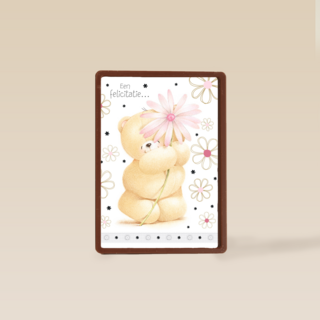 beer met bloemen roze en wit