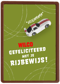 Rijbewijs kaart gefeliciteerd met naam