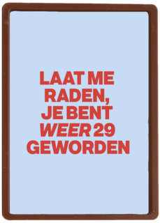 verjaardag kaart vrouw weer 29 geworden