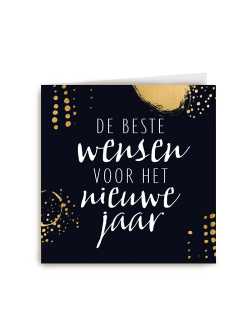 nieuwjaarskaart zakelijk beste wensen zwart met goud