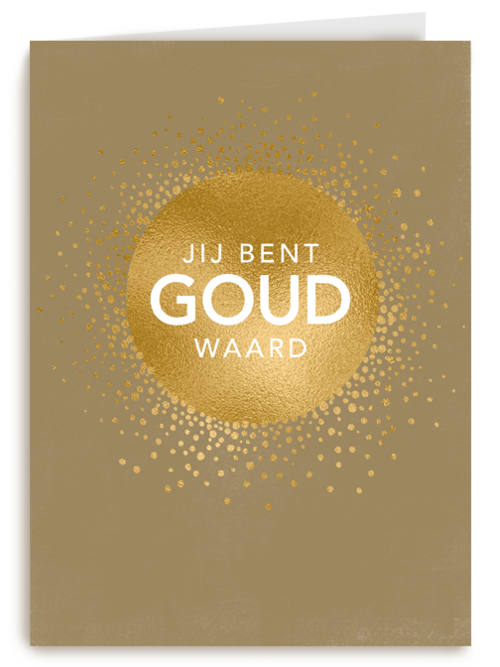 moederdag kaart stijlvol jij bent goud waard gouden cirkel