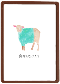Beterschapskaart schaap met trui