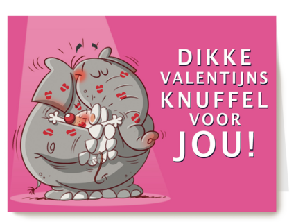 valentijnkaart dikke valentijnsknuffel voor jou