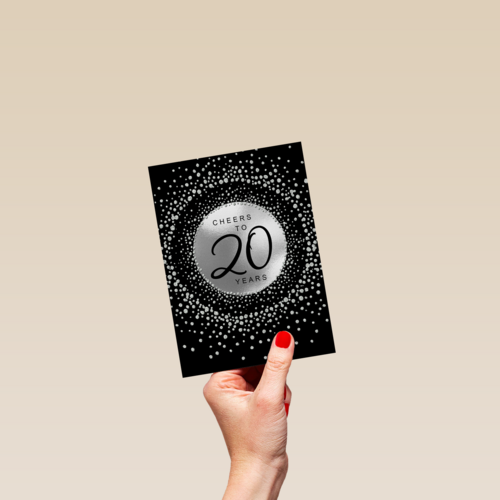Verjaardagskaart leeftijden Cheers to 20 years