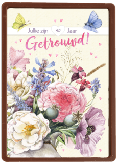 Huwelijkskaart 50 jaar getrouwd Marjolein Bastin