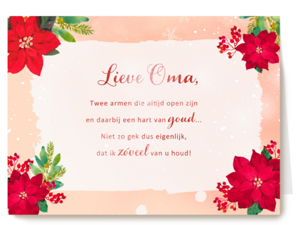 Kerstkaart speciale momenten Voor oma