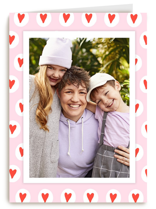Kaart Hallmark | Moederdag | Fotokaart Roze Met Hartjes