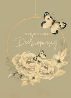 Oprechte deelneming met vlinders