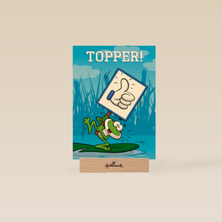 Bedanktkaart juf meester Kikker met topper