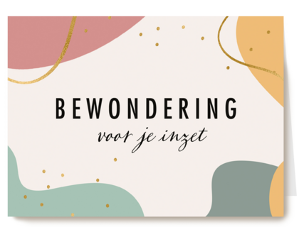 Bedankt kaart thuiswerken bewondering voor je inzet