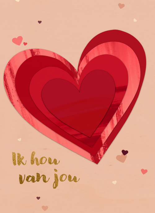 Houten Kaart Valentijn | Houten Kaart Hallmark | Valentijn | Valentijn Ik Hou Van Jou Hart