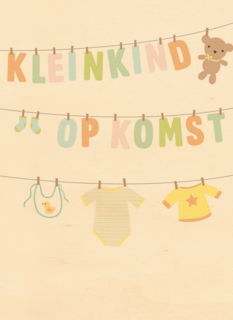 zwanger kleinkind op komst waslijn