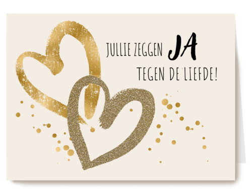 Jullie zeggen Ja tegen de liefde gouden harten