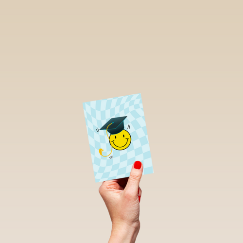 Geslaagd smiley blauw