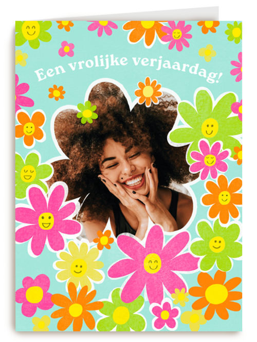 Een vrouwelijke verjaardag fotokaart
