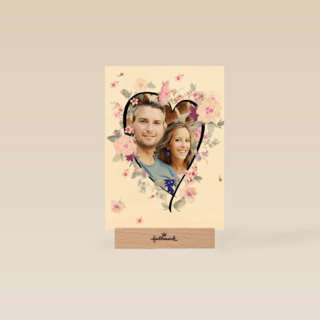 hart shape bloemen fotokaart