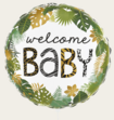 Ballon Welcome Baby Groen Wit
