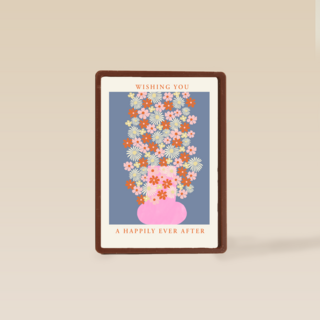 Getrouwd kaart met bloemen