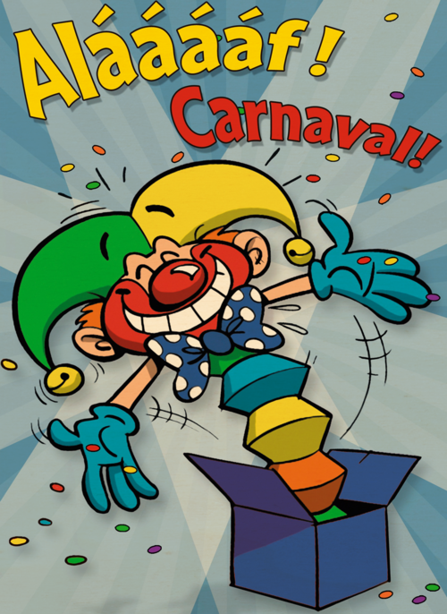 Houten Kaart Carnaval | Houten Kaart Hallmark | Carnaval | Carnavalskaart Alaaaf Clown Uit Box