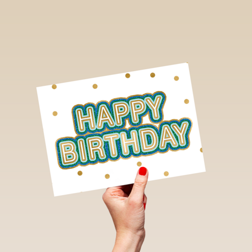Verjaardagskaart man vrouw hip Tekst Happy Birthday