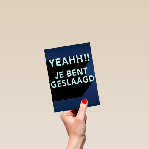 geslaagd kaart yeahh je bent geslaagd