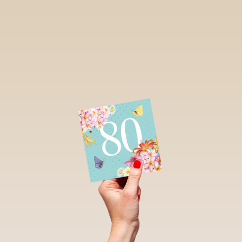 Kaart flowers by Marjolein Bastin verjaardagskaart 80 jaar