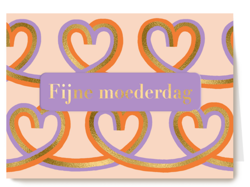 Moederdagkaart gekrulde harten