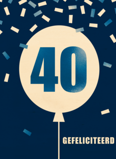Verjaardagskaart leeftijden man 40 ballon