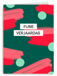 verjaardag kaart stijlvol fijne verjaardag groen rood