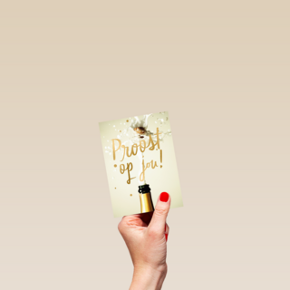 Felicitatie kaart man vrouw champagne proost op jou