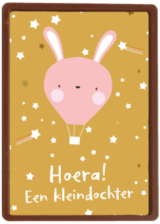 Hoera een kleindochter Roze konijn ballon