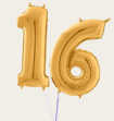 Cijferballon 16 Jaar Goud XL