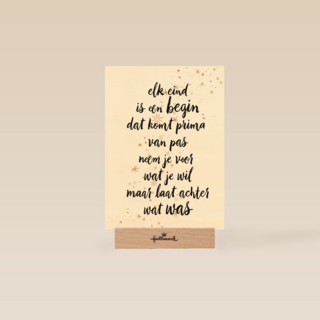 kerstkaart elk eind is een begin