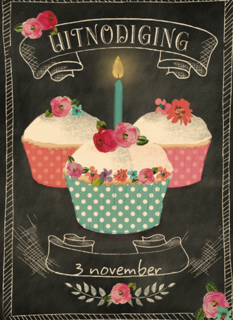 uitnodiging cupcake