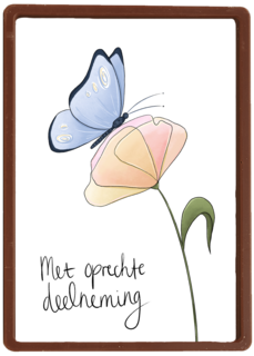 condoleance kaart vlinder met oprechte deelneming
